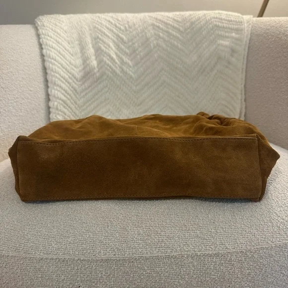 Veronica Beard Brown Suede Tote with Gold Chain - Picture 3 of 7
